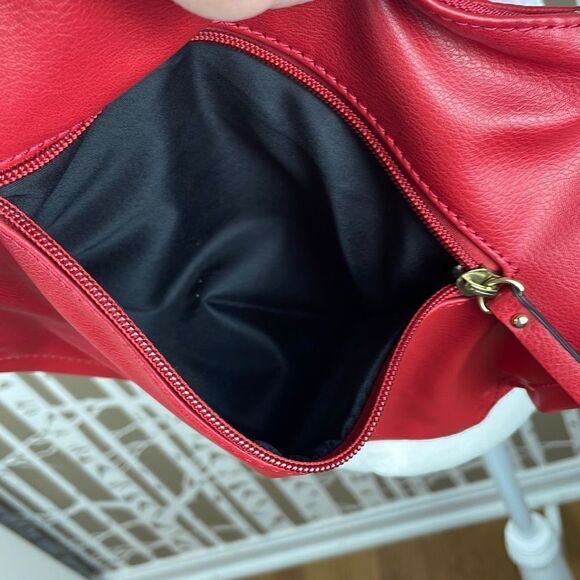 Nicole by Nicole Miller Red and Gold Studded Faux Leather Crossbody Bag - Picture 7 of 14